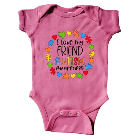 

Inktastic I Love my Friend Autism Awareness Gift Baby Boy or Baby Girl Bodysuit