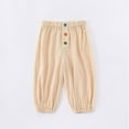 thumbnail image 2 of ZACPNCV Toddler Girls Boys Solid Cotton Harem Pants Summer Baby Basic Loose Long Bloomer Trouser Elastic Pants Beige 2-3 Years, 2 of 4