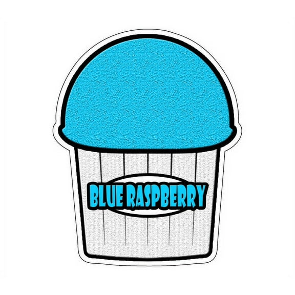 BLUE RASPBERRY FLAVOR Italian Ice Decal shaved ice cart