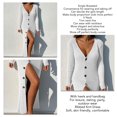 thumbnail image 4 of Robe Chandail Longue en Tricot à Col en V Profond pour Femmes avec Boutons, Manches Longues, Robe Maxi, 4 of 6