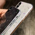 thumbnail image 4 of Estuche con purpurina compatible con iPhone 12 Mini, estuche brillante con estrellas brillantes para niñas y mujeres, estuche protector de TPU suave transparente a prueba de golpes, color negro, 4 of 5