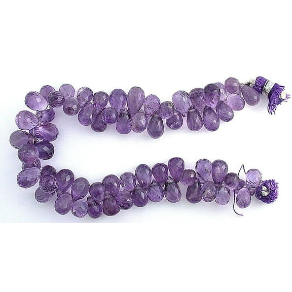 169.50 Carat 8x6 to 9x7 Pear Amethyst Briolette Gemstone Strand EBS9034/21724