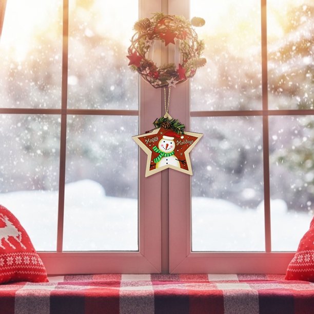 Listado de decoración de Navidad Decoración de árbol de Navidad Listado de madera Wmkox8yii fhajkh1687