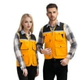 thumbnail image 1 of TOPTIE Reflective Working Vest with 4 Pockets Color Block Zipper Front High Visibility with Reflective Strips-Yellow-M, 1 of 6