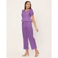 thumbnail image 3 of Moomaya Solid 2 Pcs Co-Ord Set For Women, Cotton Top With Pajamas, 3 of 8