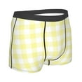 thumbnail image 3 of Naloa Lemon Yellow Checkboard Print Mens Underwear - Boxers for Men, Classic Briefs for Men, 3 of 9