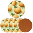 thumbnail image 2 of Cantaloupe Microfiber Leather Round Coasters (6PCS) - 11x11 cm/4.3x4.3 in - Set of 6 Drink Coasters for Home and Office Use, 2 of 6