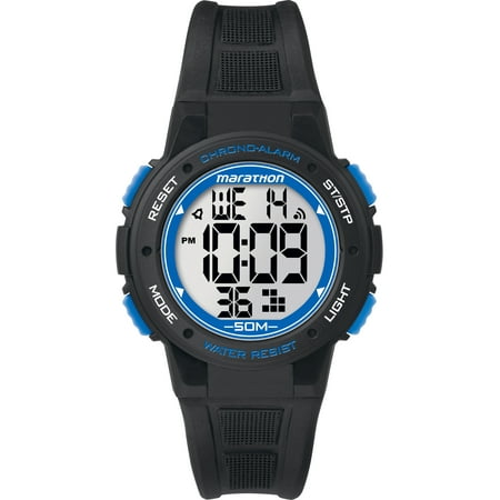 Marathon Unisex Digital Mid-Size Watch, Black Resin