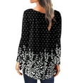 thumbnail image 3 of Gvmfive Women V Neck Floral Long Sleeve T-shirts Blouse Loose Tunic Tops, 3 of 4