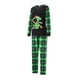 thumbnail image 3 of Pijamas familiares navideños a juego, camiseta de manga larga con estampado de dinosaurios de dibujos animados y pantalones a cuadros. Ropa de dormir y estar por casa., 3 of 10