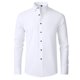 thumbnail image 4 of pstuiky Camisas de manga larga abrigadas para hombre, Camisas casuales de moda para hombre con botones y cuello vuelto de tela elástica sólida salir tops m, 4 of 4