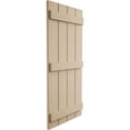 thumbnail image 4 of Ekena Millwork 23 1/2"W x 86"H Rustic Four Board Spaced Board-n-Batten Rough Cedar Faux Wood Shutters (Per Pair), Primed Tan, 4 of 11