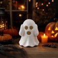thumbnail image 5 of White Ghost LED Lighted Resin Sculptures Set, Hear See Speak No Evil Design, Cute Spooky Ornament for Halloween Tiered Tray Mantel Shelf, Festive Home Tabletop Decoration, 5 of 7