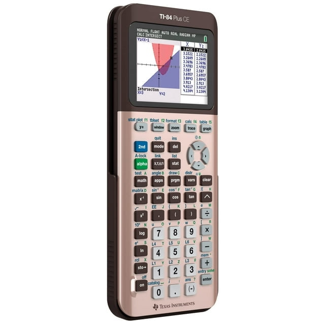 Pre-Owned Texas Instruments TI-84 Plus CE Graphing Calculator, Rose Gold, 3-Pack, Rechargeable, High School and College