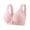 Pink, variant on Vintage Floral Jacquard Front Button Back Bralette, Wide Strap Full Support Wireless Comfort Bra, Lightweight Breathable Lingerie for Curvy & Mature Women