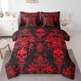 thumbnail image 1 of YST Red Damask 7-Piece Comforter Set, Queen – Antique Victorian Gothic Style, 1 of 5