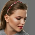 thumbnail image 3 of Unique Bargains 1Pc Bling Rhinestone Headband Unspecified Shapes Red Rhinestone Headband for Women 4.92"x0.59", 3 of 7