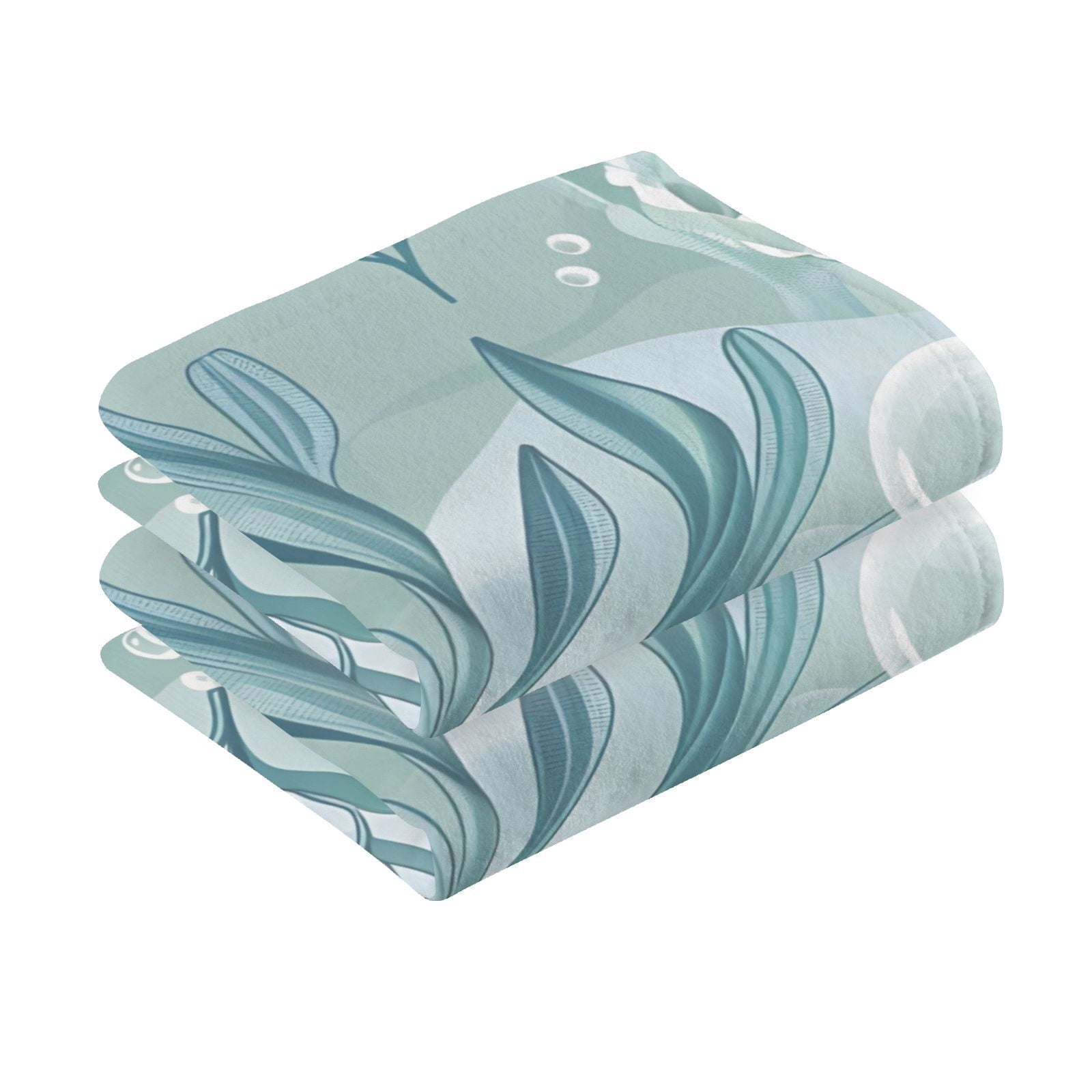 Seashells Algae Bubbles Hand Towels Cotton Bath Towels Large Face Towels Absorbent for Bathroom 2 Packs