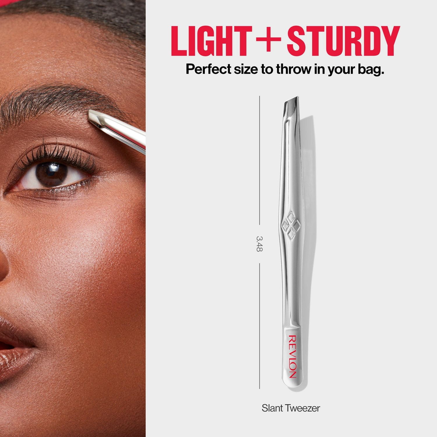 Pince à épiler à bouts obliques Revlon, outil d’épilation polyvalent de haute précision, fabriqué en acier inoxydable de grande qualité POINTE TWZ SLT 0,031 lb