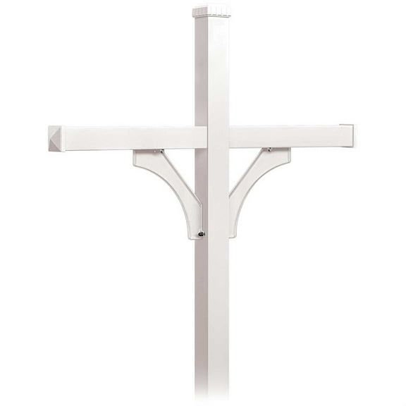 Salsbury Industries Deluxe Mailbox Post, 2-Sided For 4 Mailboxes, In-Ground Mounted