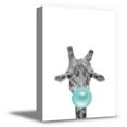 thumbnail image 1 of Awkward Styles Animals Blowing Blue Bubble Gum Canvas Decor Animal Canvas Blue Bubble Gum Framed Decor Funny Decor Gifts Cute Baby Room Wall Art Nursery Room Decor Kids Room Decor Ready to Hang, 1 of 6