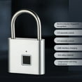 thumbnail image 4 of Smart Fingerprint Padlock USB Rechargeable Keyless Biometric Lock Heavy Duty Alloy Outdoor Fence School Gym Locker Electronic Thumbprint Lock, 4 of 7