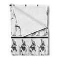 thumbnail image 2 of Egyptian Print Soft Flannel Fleece Throw Blanket, Hieroglyphics with Anubis Traditional Cultural Mummy After Life Art, Cozy Plush for Indoor and Outdoor Use, 50" x 60", Black White, by Ambesonne, 2 of 5