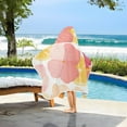 thumbnail image 3 of Yayeee Kids Hooded Towels Toddler Soft Absorbent Beach Bathing Wrap 50" x 23.5", Pink Floral Orange, 3 of 5