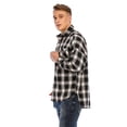 thumbnail image 3 of Men's Long Sleeve Plaid Shirt Button Down Regular Fit Shirts for Spring Fall 2XL-5XL,Red/Black, 3 of 9
