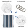 thumbnail image 4 of Blue Beige Striped Shower Curtain, Waterproof Shower Curtains for Bathroom, Modern Stripes Art Farmhouse Washable Fabric Bathtub Curtain Set Bath Decor with 12 Hooks Extra Long 72"x96", 4 of 8