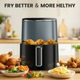thumbnail image 6 of EDX Air Fryer,6 Qt Compact & Large with 400F for Crispy, Electric Multifunctional Cooker with Digital LED, Grey, 6 of 10