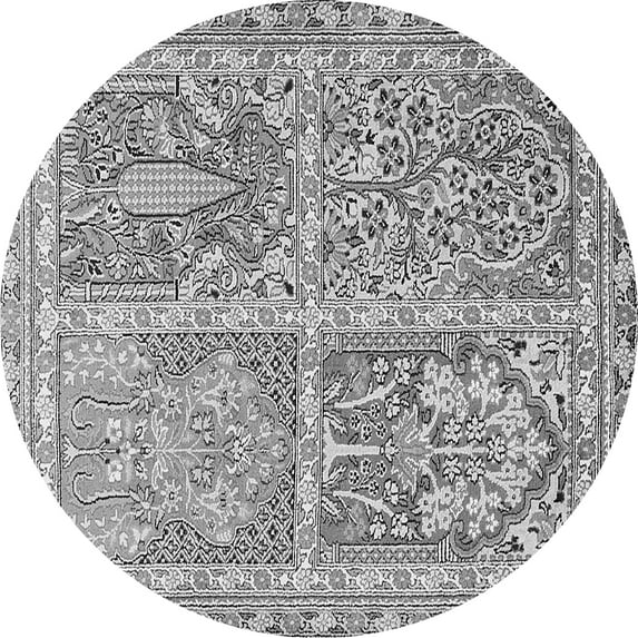 Ahgly Company Indoor Round Persian Gray Traditional Area Rugs, 3' Round