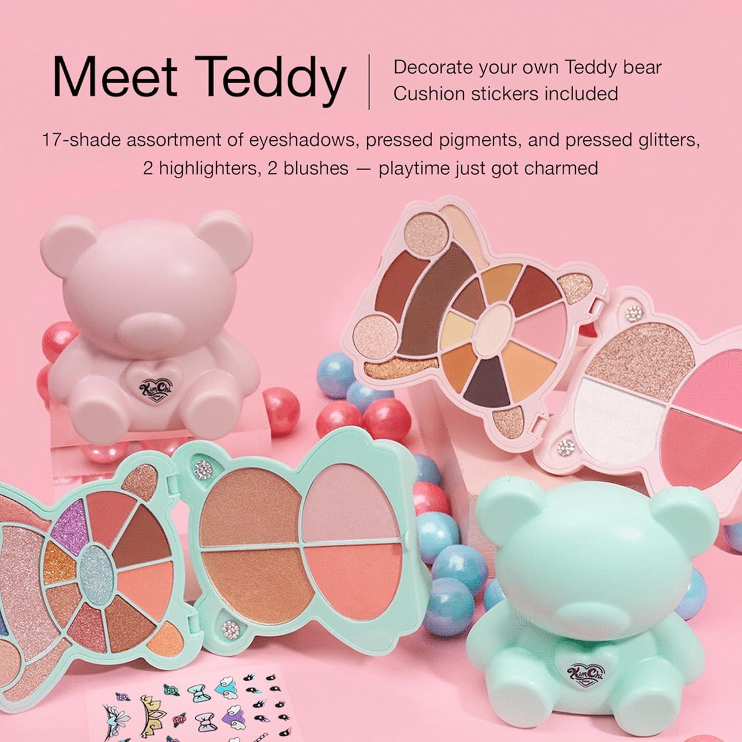 KimChi Chic Beauty Teddy Kim Shadow Palette, 01 Girlfriend Pink, 1.09 oz