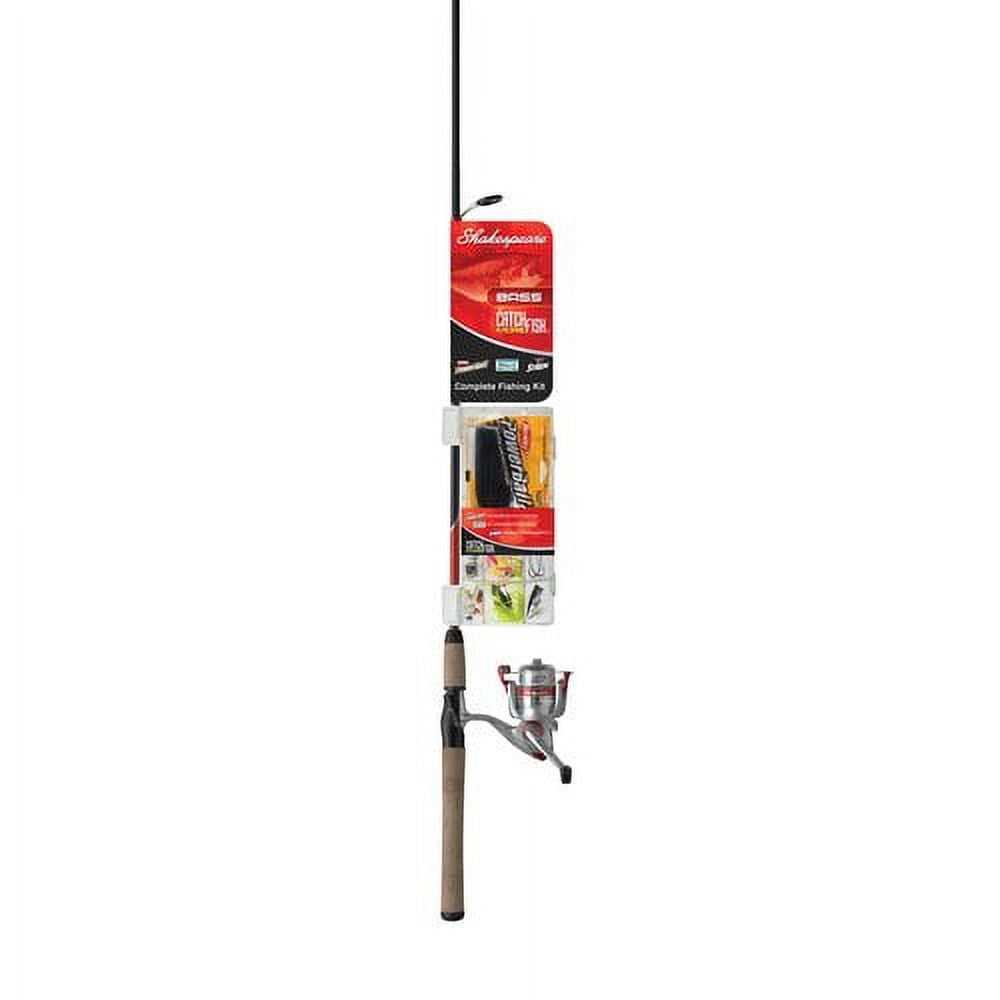 Shakespeare Catch More Fish CMF2BASS Bass Spinning Combo Kit, 35 Reel, 6 ft  6 in L Rod, 6.2:1 Gear Ratio, Aluminum D&B Supply