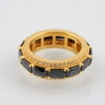 thumbnail image 4 of Black Onyx Ring 14K Yellow Gold Plated Moissanite Engagement Band Black Gem Ring Bridal jewelry making band, 4 of 5