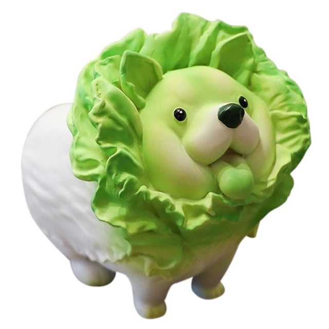 Matsuzay de col de perro vegetal, juguetes, figurita de perro, modelo coleccionable, muñeca para escritorio, mesita de noche, alféizar de ventana Decoración del hogar Matsuzay HA036944-00