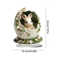 thumbnail image 5 of Sruoe Ruffled Collar Easter Egg Rabbit Ornament, 2D Flat Acrylic Figurine, Cute Bunny Desktop Decor, Easter Themed Decorative Accessory for Home, 5 of 6