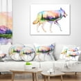 thumbnail image 4 of Designart Wolf Double Exposure Illustration - Animal Throw Pillow - 12x20, 4 of 5