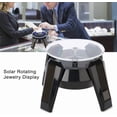 thumbnail image 3 of Jewelry Display Stand, 360 Degrees Solar Rotating Stand Watch Phone Jewelry Display Stand Solar Or Aa Battery(Not Included) Led Light Powered Display For Jewelry Watch Phone (Black), 3 of 8