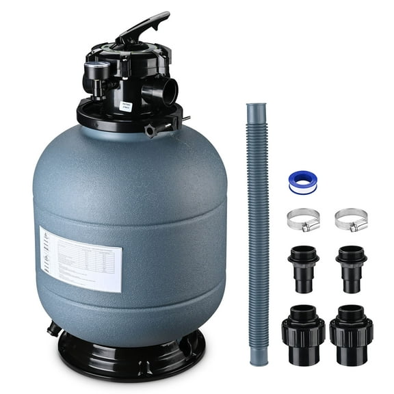 Yescom 16 inch Swimming pool sand filter Fit 1/2HP 3/4HP Water Pump w/ 6 way valve