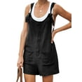 thumbnail image 1 of MAWCLOS Ladies Romper Solid Color Jumpsuits Adjustable Strap Jeans Pants Plain Work Suspender Denim Bib Overalls Black M, 1 of 2