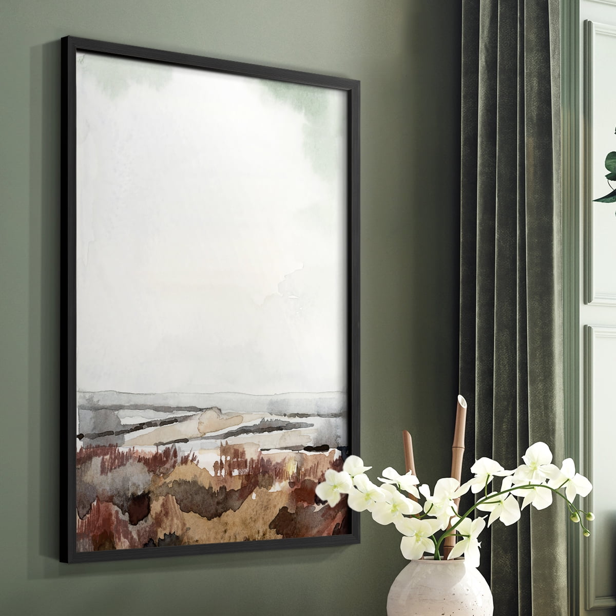 Coastal Inlet Study I Framed Print in Black Solid Wood Framed Print No Nail Hanging