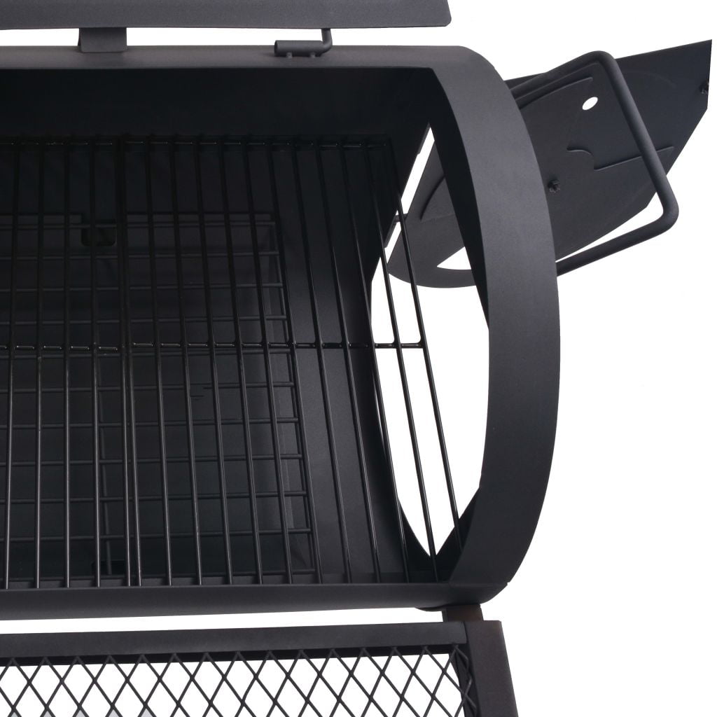 Outdoor Large Barbecue ，with Side Fire Box，101.6 x 26 x 77.2 vidaXL BBQ Charcoal Smoker with Bottom Shelf Black Heavy XXXL，Upgrade Smoker BBQ Charcoal Grill 