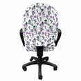 thumbnail image 3 of Garden Office Chair Slipcover, Wildflowers Rural Blossoms Beauty of Shabby Petals Fragrance Motif Print, Protective Stretch Decorative Fabric Cover, Standard Size, Violet and Dark Green, by Ambesonne, 3 of 5