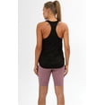 thumbnail image 3 of icyzone Camisetas sin mangas de entrenamiento para mujer – Camisetas atléticas de yoga con espalda cruzada para correr, ajuste holgado (L negro/lavanda), 3 of 5