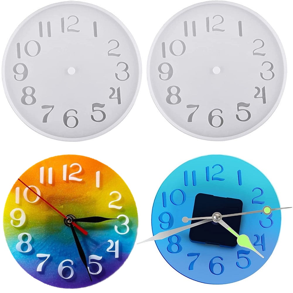 2pcs Silicone Resin Kits, Jewelry Casting Mold Tools for Epoxy Resin Jewelry Making Arabic Numerals Clock DIY Crafts by Aousthop