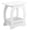 White | A, variant on Hassch Outdoor End Table with Storage, 17in Side Table with Arch Design for Indoor Lawn Balcony Poolside, White