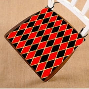EREHome Harlequin Golden Grid Pattern With Red Black Rhomboids seat pad chair pads seat cushion 16x16 Inch