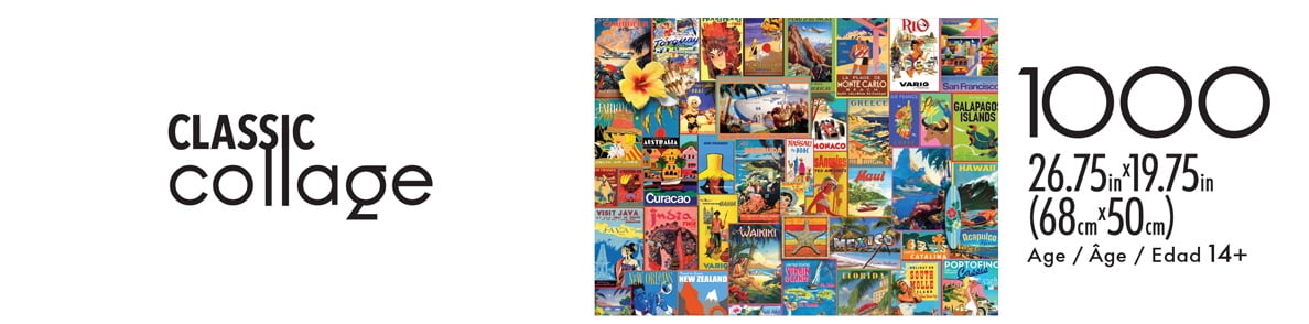 Buffalo Games Classic Collage Exotic Destinations 1000-Piece Interlocking Jigsaw Puzzle for Adults Ages 14+