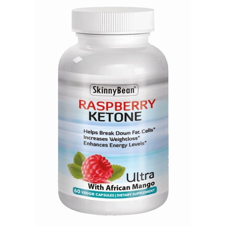 Skinny Bean Ketones Potent Fat Burner Dietary Supplement For Weight Loss, Raspberry With African Mango, 60 Capsules